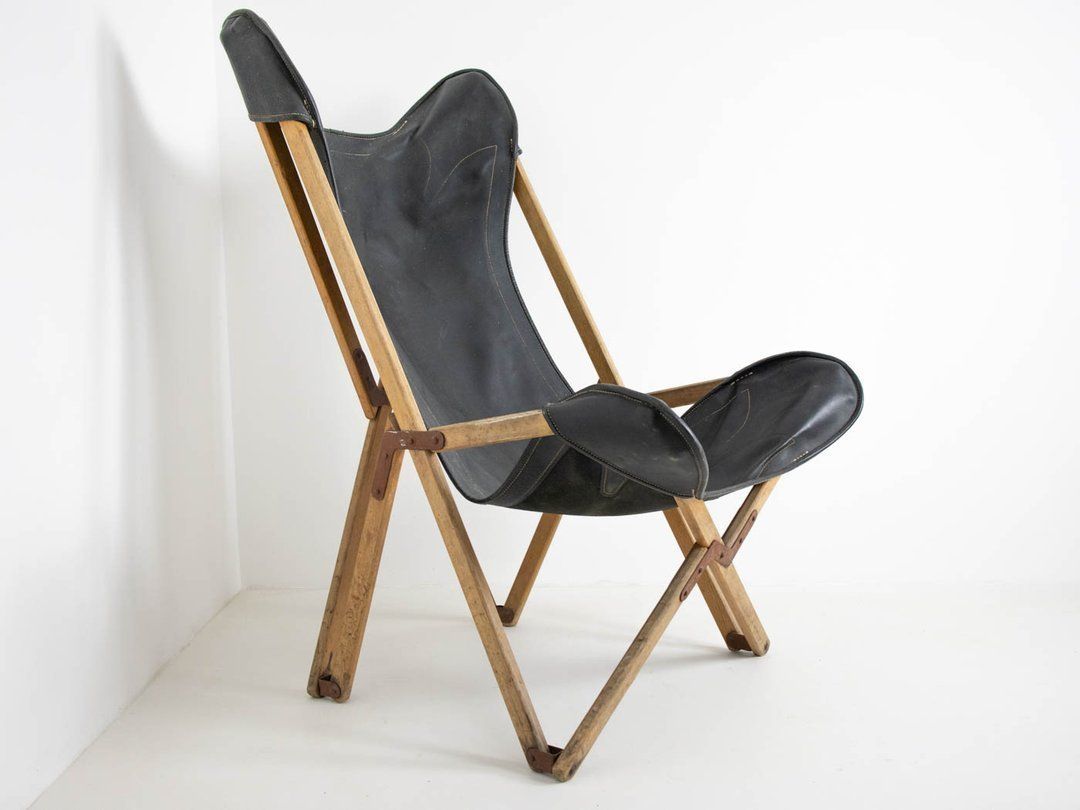Original Tripolina Campaign Furniture Folding Chair By Joseph B. Fendy photo for sale