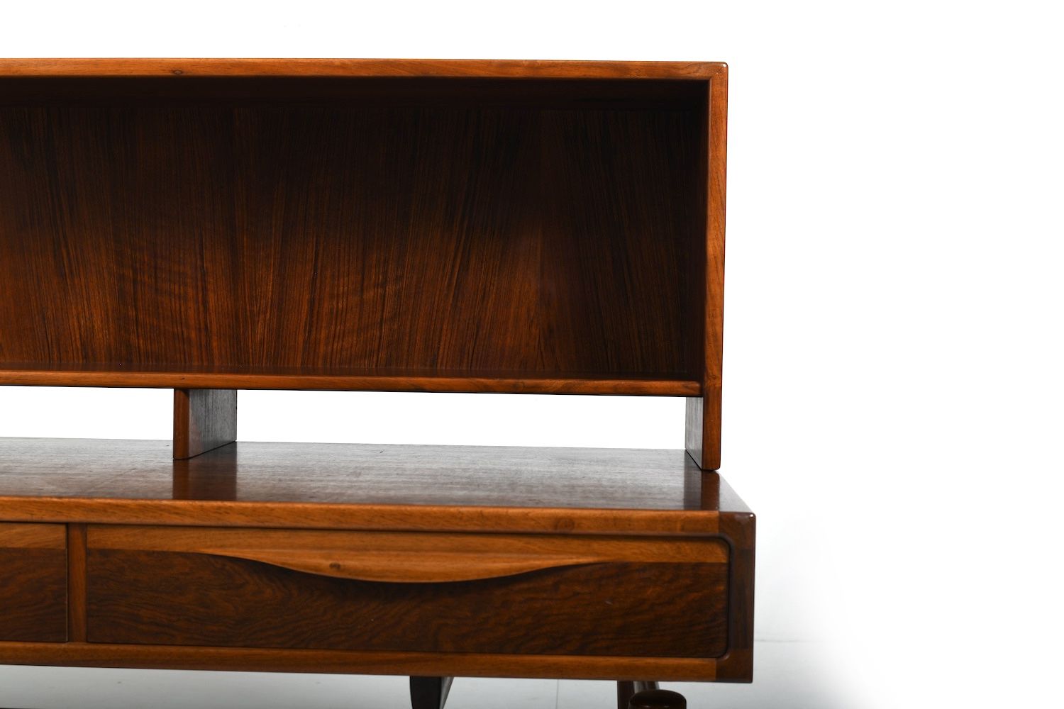 Kurt østervig Low Walnut Sideboard With Bookcase Top 1950s photo vinterior