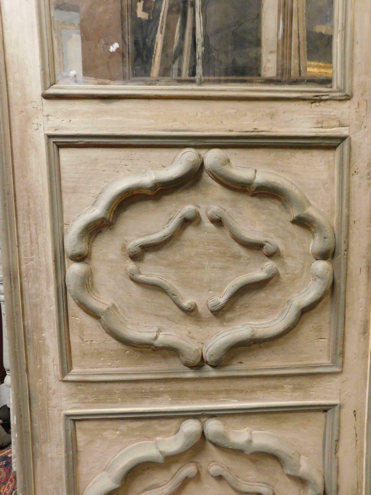 Interior Door With Decorated Panels And Glass, Italy photo 2556.0
