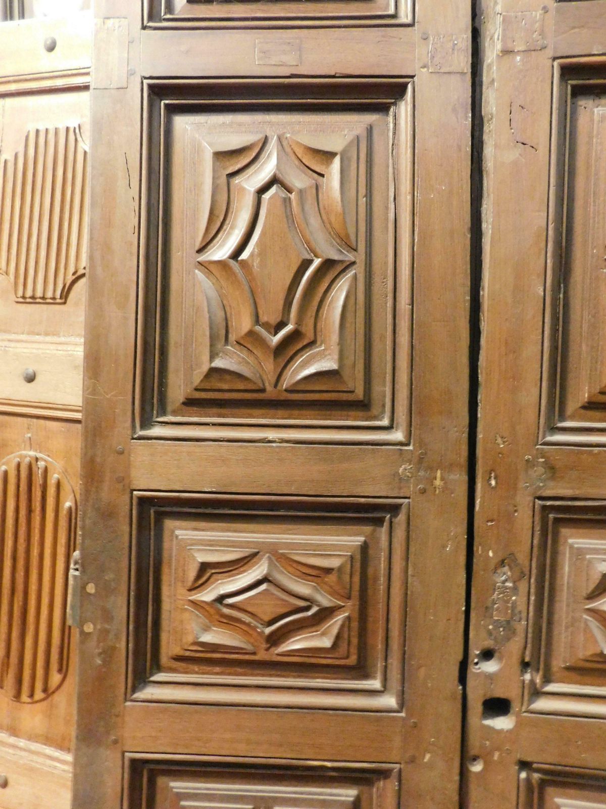 Massive Entrance Door, Carved In Walnut Wood, Italy photo 5955.0