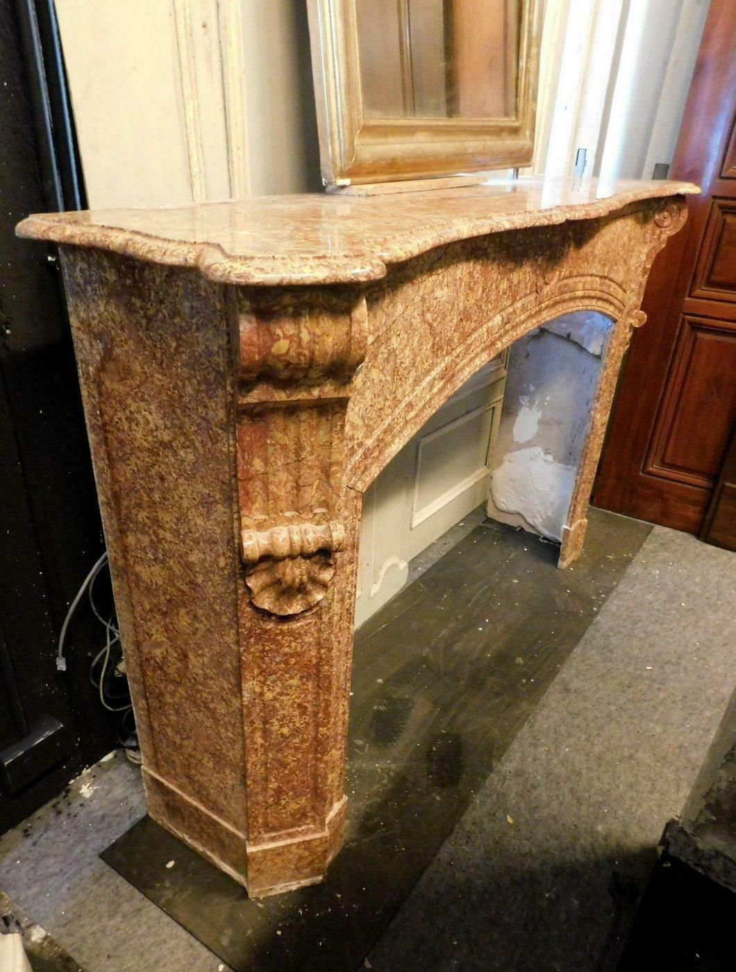 Fireplace Mantle In Red Marble Breccia Pernice, Italy photo 4004.0