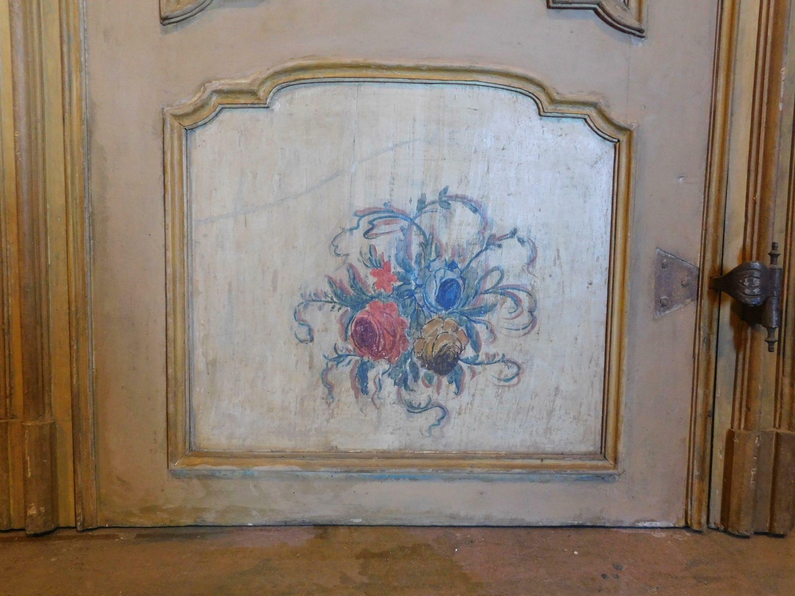 N.2 Double Sided Lacquered Doors With Original Frame And Overdoor, Genoa Italy photo vinterior