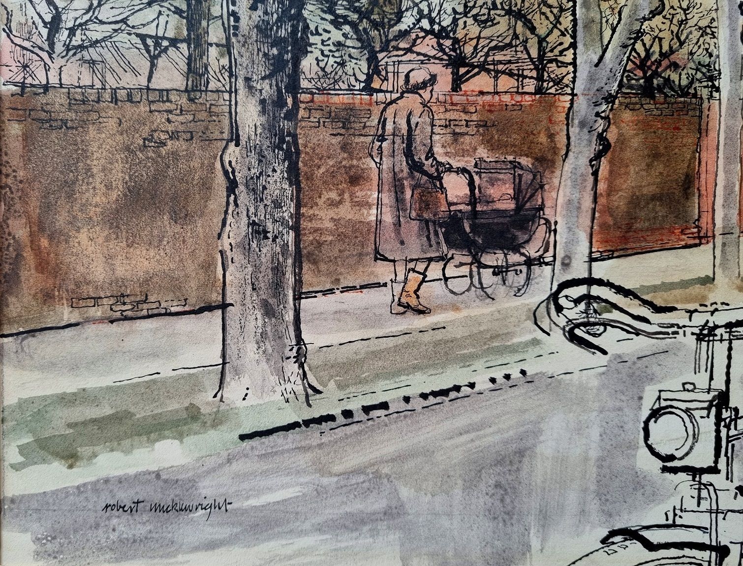 Robert Micklewright – South London (Framed Watercolour) Modern British Art photo for sale