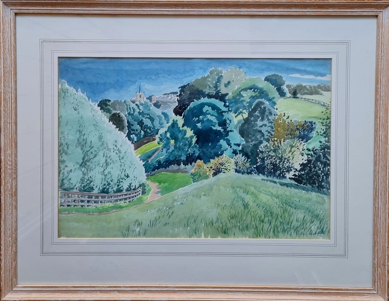 Guy Malet   View Towards Knaresborough (Framed Watercolour) 20th Century Modern British Art photo furniture