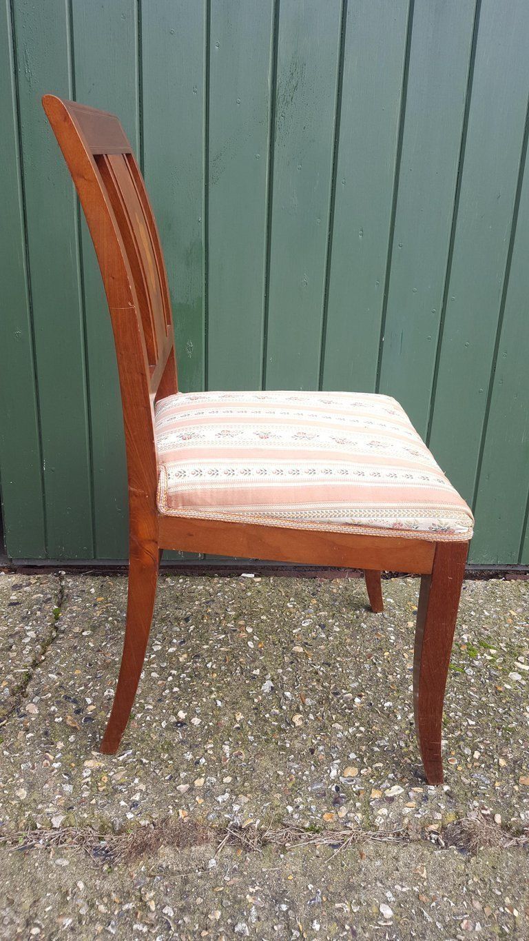 Art Deco Dining Chairs Set Of 6 Marquetry Dark Honey Swedish Early 20th Century photo vinterior