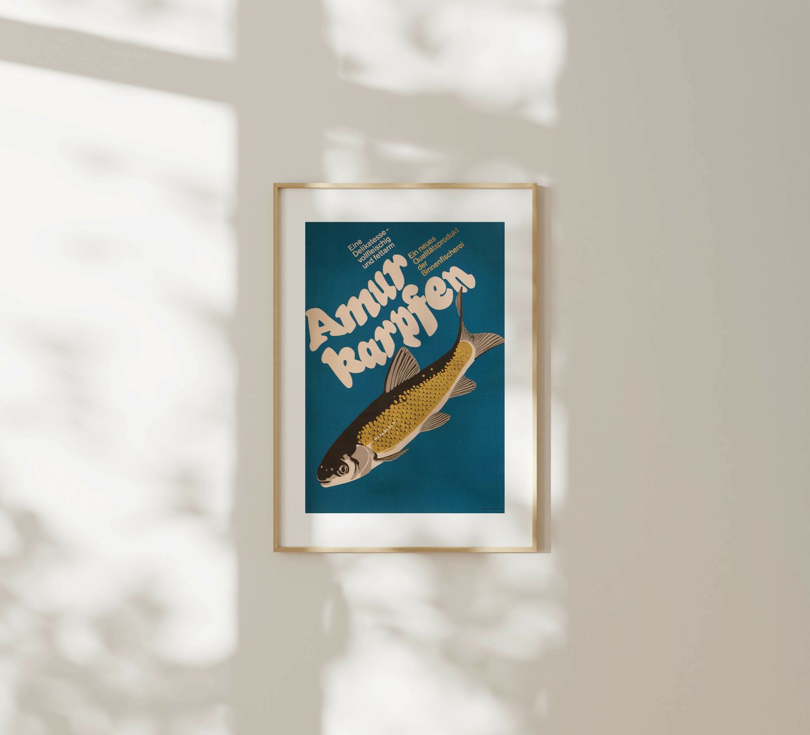 A Delicacy   Carp   Original East Germany Poster | 1957 photo furniture