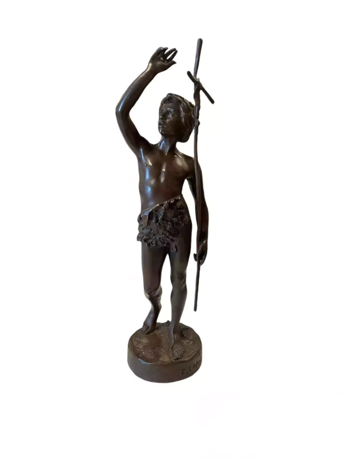 Emile Laporte (1858 1907) & Siot Paris Bronze Figure Of A Boy With Cross photo 1398.0