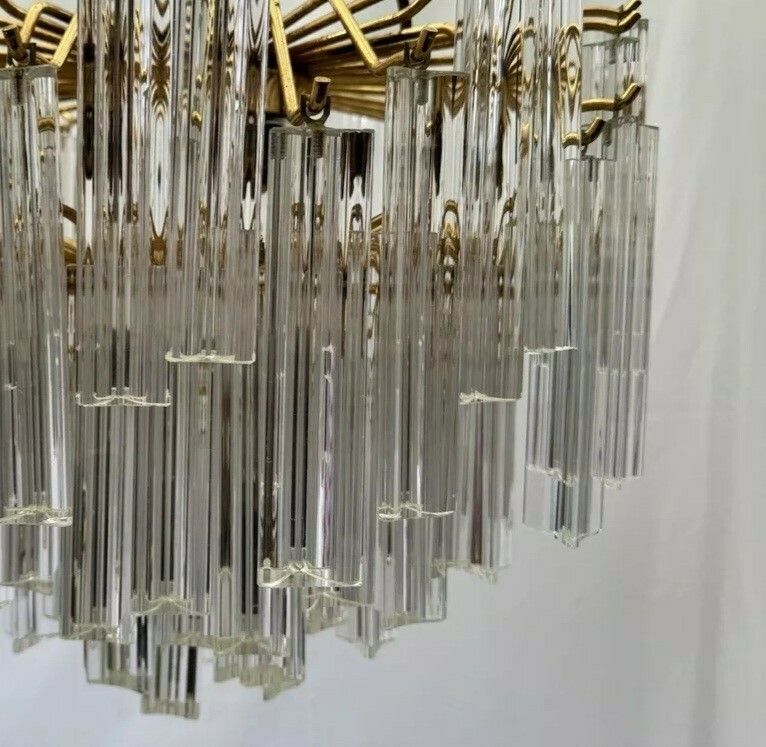 Pair Of C1960s Crystal Cascading Chandeliers By Venini photo Lighting