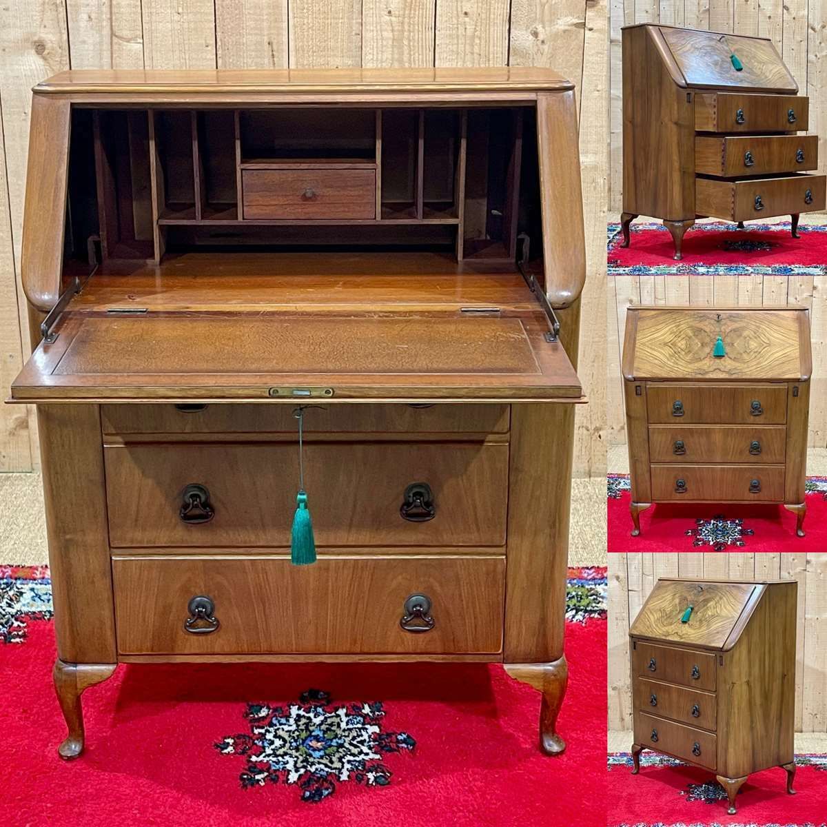 English Walnut Secretary Desk From The 1960s