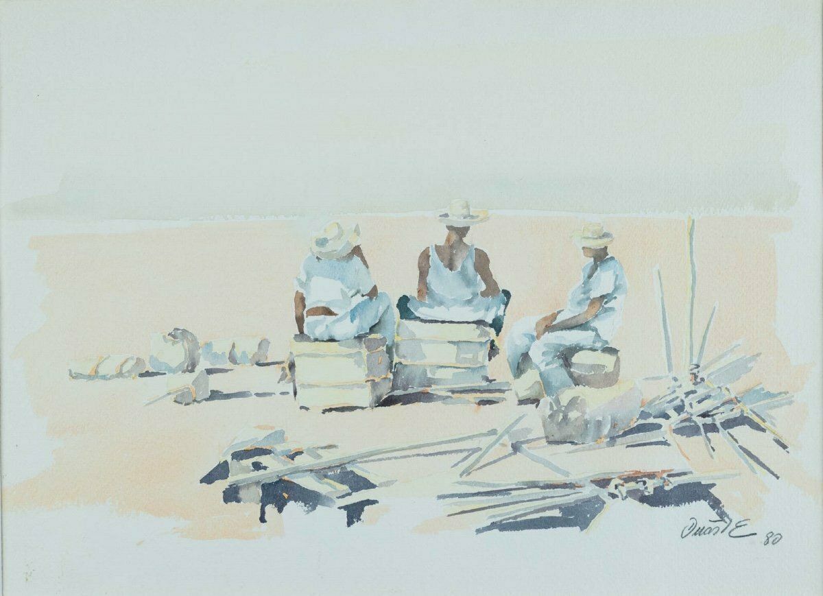 Dalva Duarte (Born 1949): People On The Beach, 1980