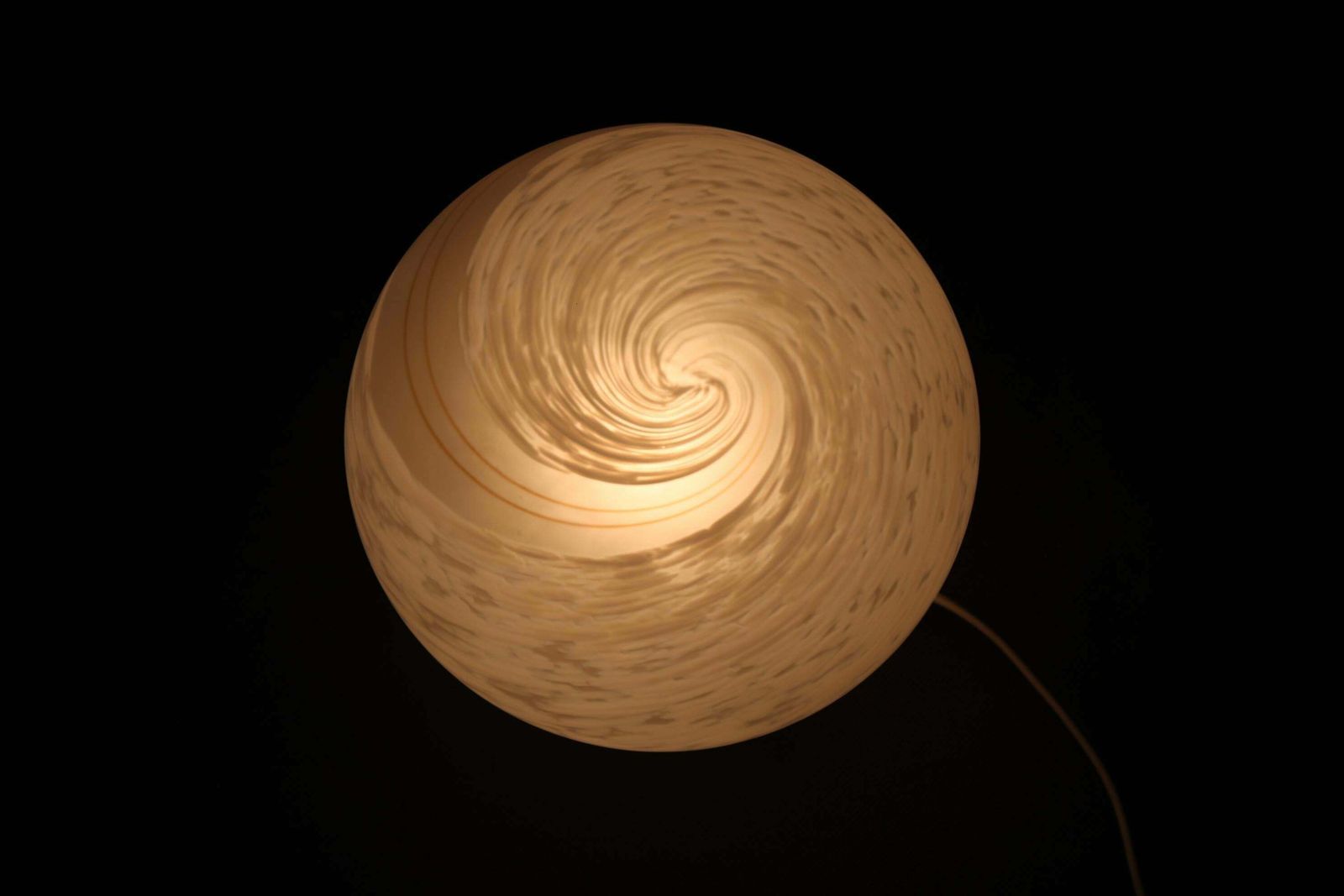 photo furniture 1970s Glass Globe "Venice Hand Made Glass "Table Lamp, Italy