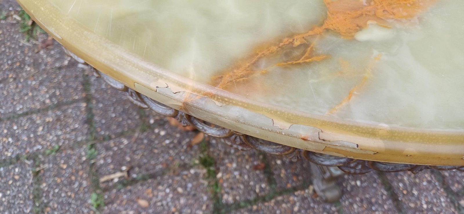 Imposing And Ostentatious Large Onyx And Brass Mid Century 60s Coffee Table photo buy