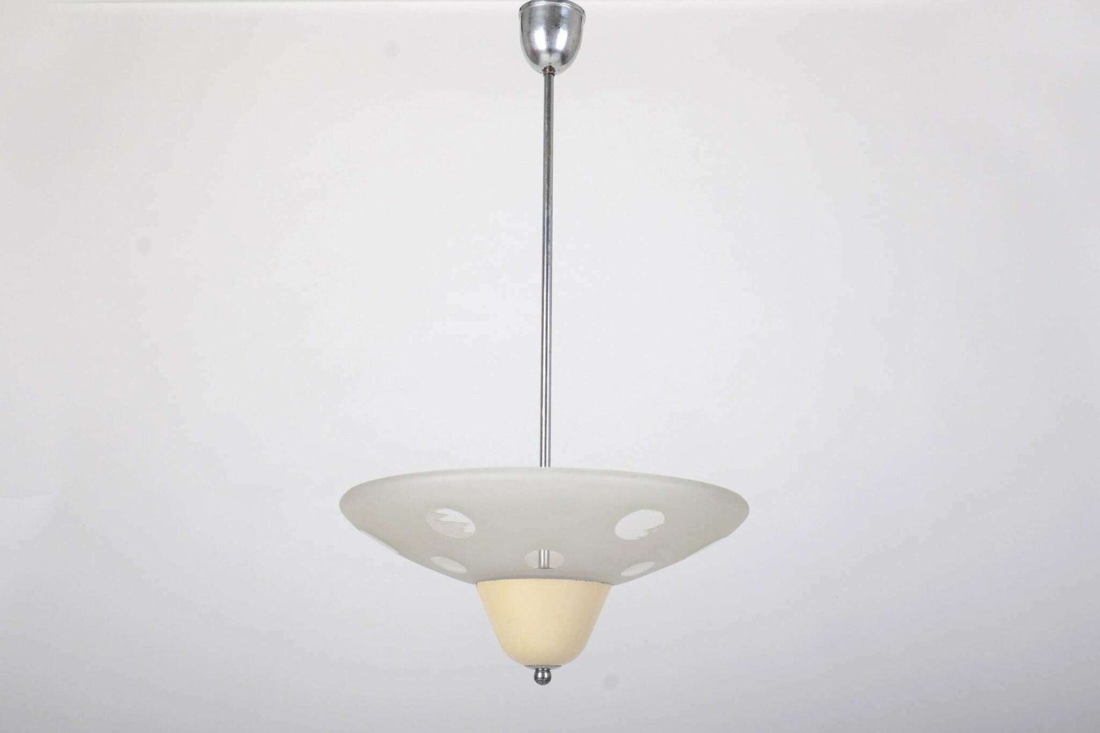 Mid Century Modern Chandelier By Napako, Mid Century Chandelier Glass. Ceiling Light, Retro Lighting.