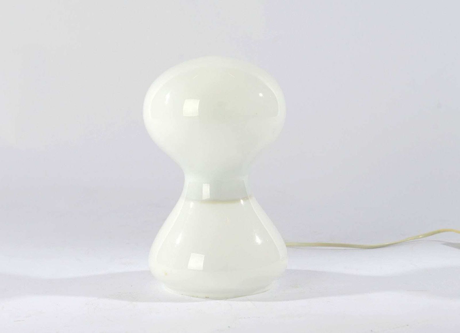 Vintage Milky Glass Desk Lamp By Ivan Jakeš, 1970s, Mid Century Glass Lamp, Opaline Glass Lamp.