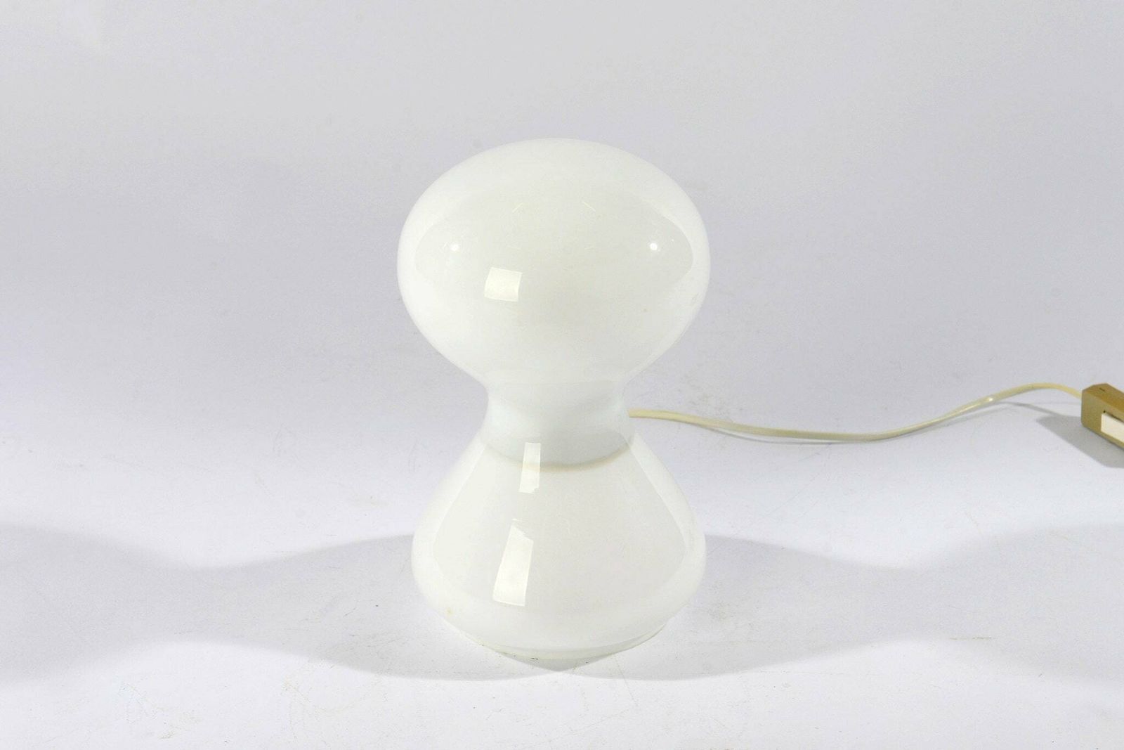 Vintage Milky Glass Desk Lamp By Ivan Jakeš, 1970s, Mid Century Glass Lamp, Opaline Glass Lamp. photo for sale