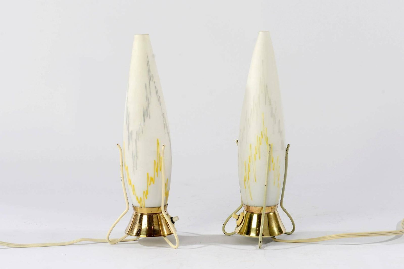 Vintage Atomic Age Brass Desk Lamps By Zukov, 1950's, Space Age Rocket Atomic Lamps, Vintage Lamps. photo Lighting