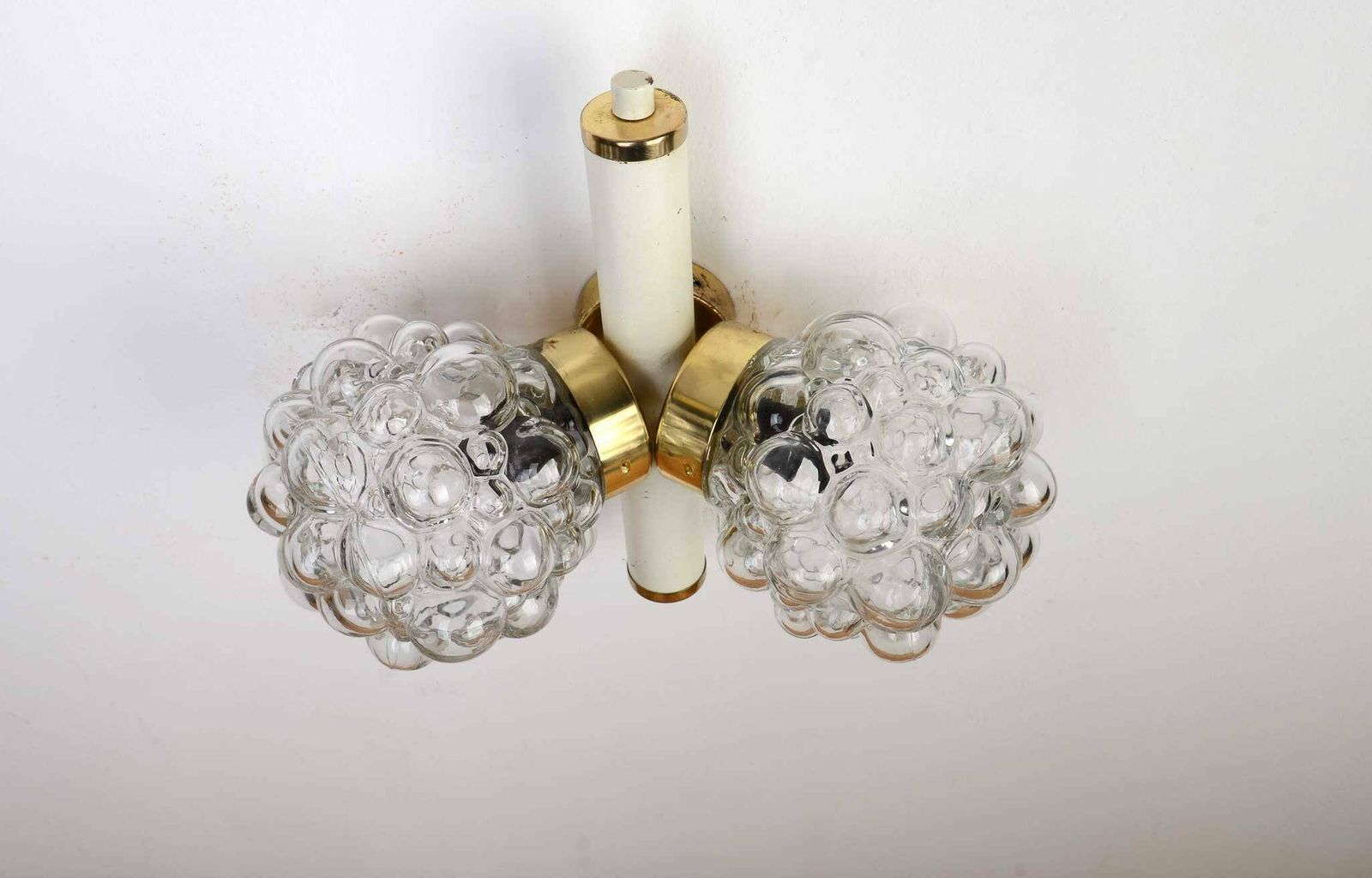 Mid Century Light From Kamenický šenov, Brutalist Mid Century Light, Bubble Glass Light By Helena Tynell photo for sale
