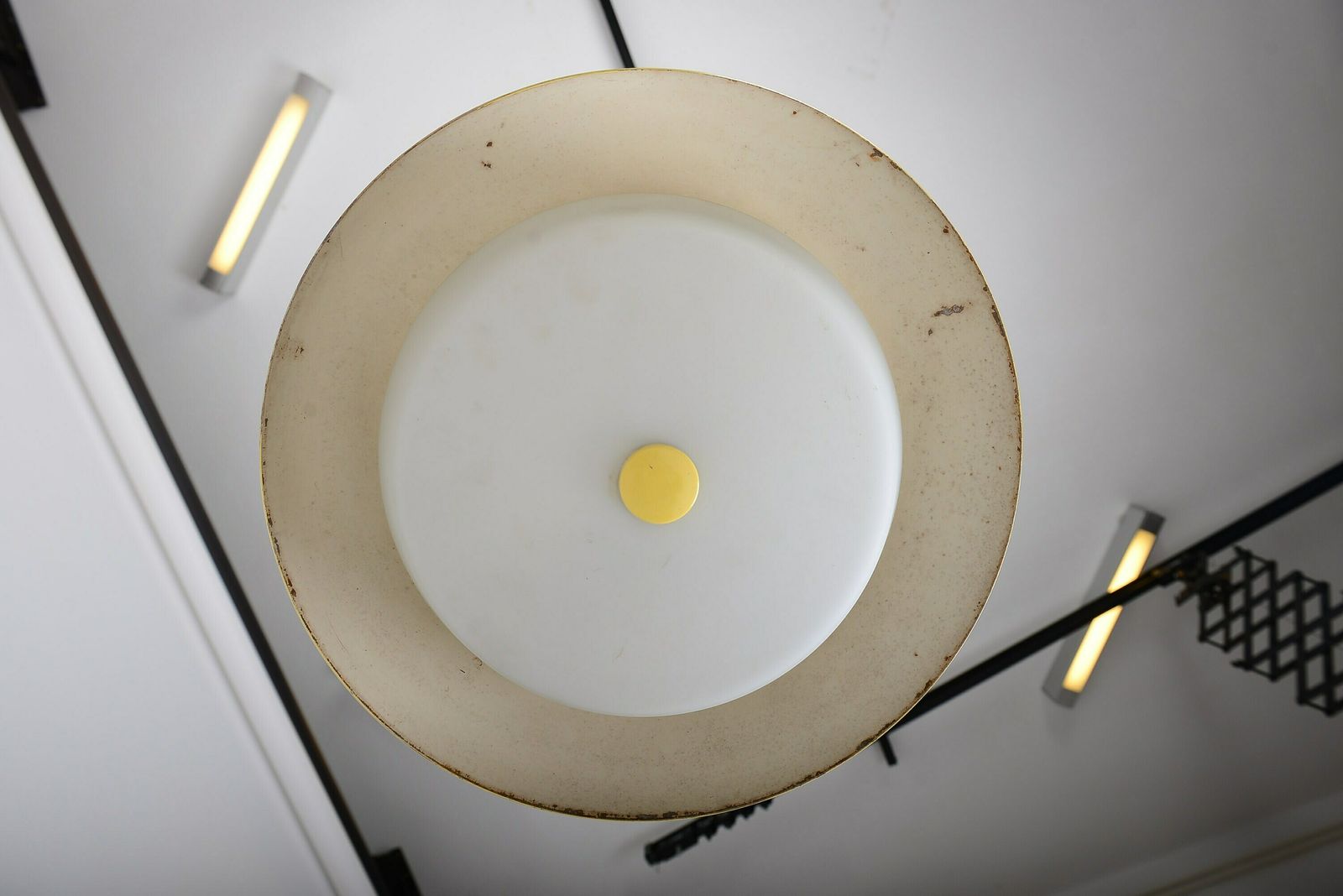 Mid Century Modernist Chandelier Napako 1211, Mid Century Chandelier Glass. Ceiling Light, Retro Lighting photo Lighting