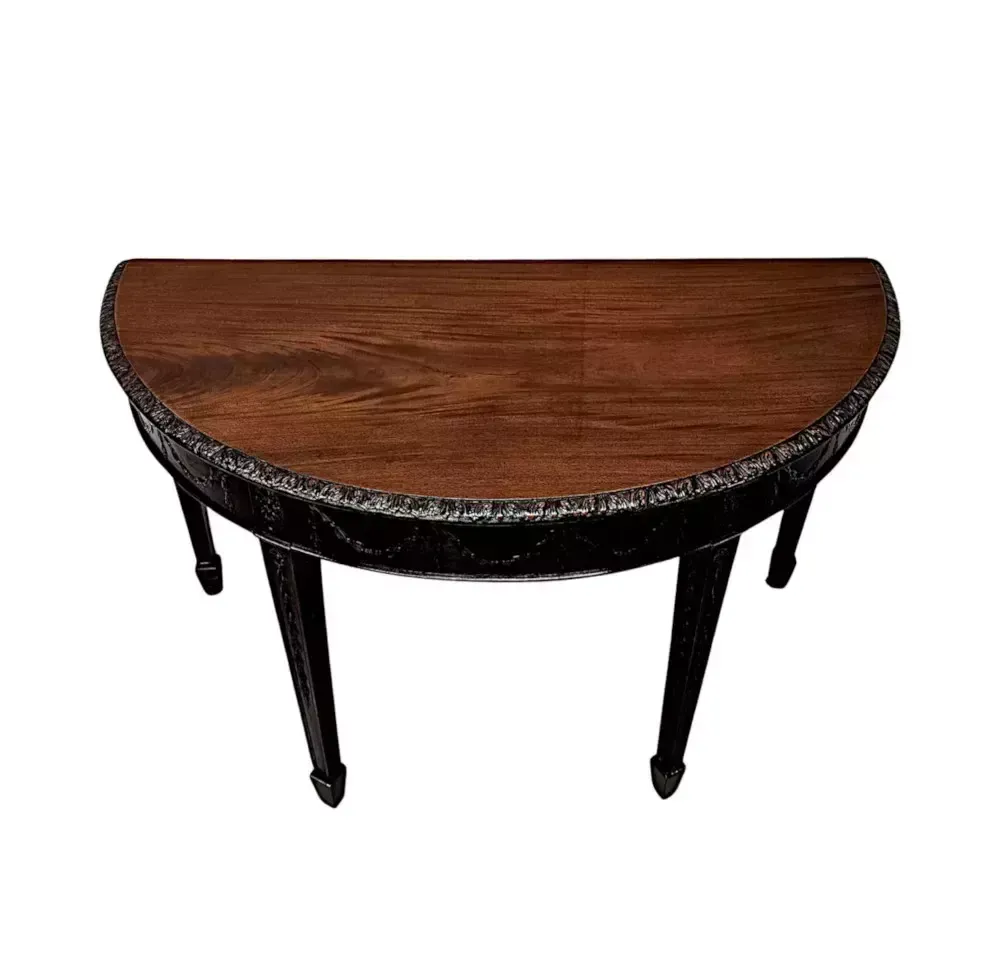 A Very Fine Late 19th Century Adams Design Demi Lune Hall Or Console Table photo Furniture