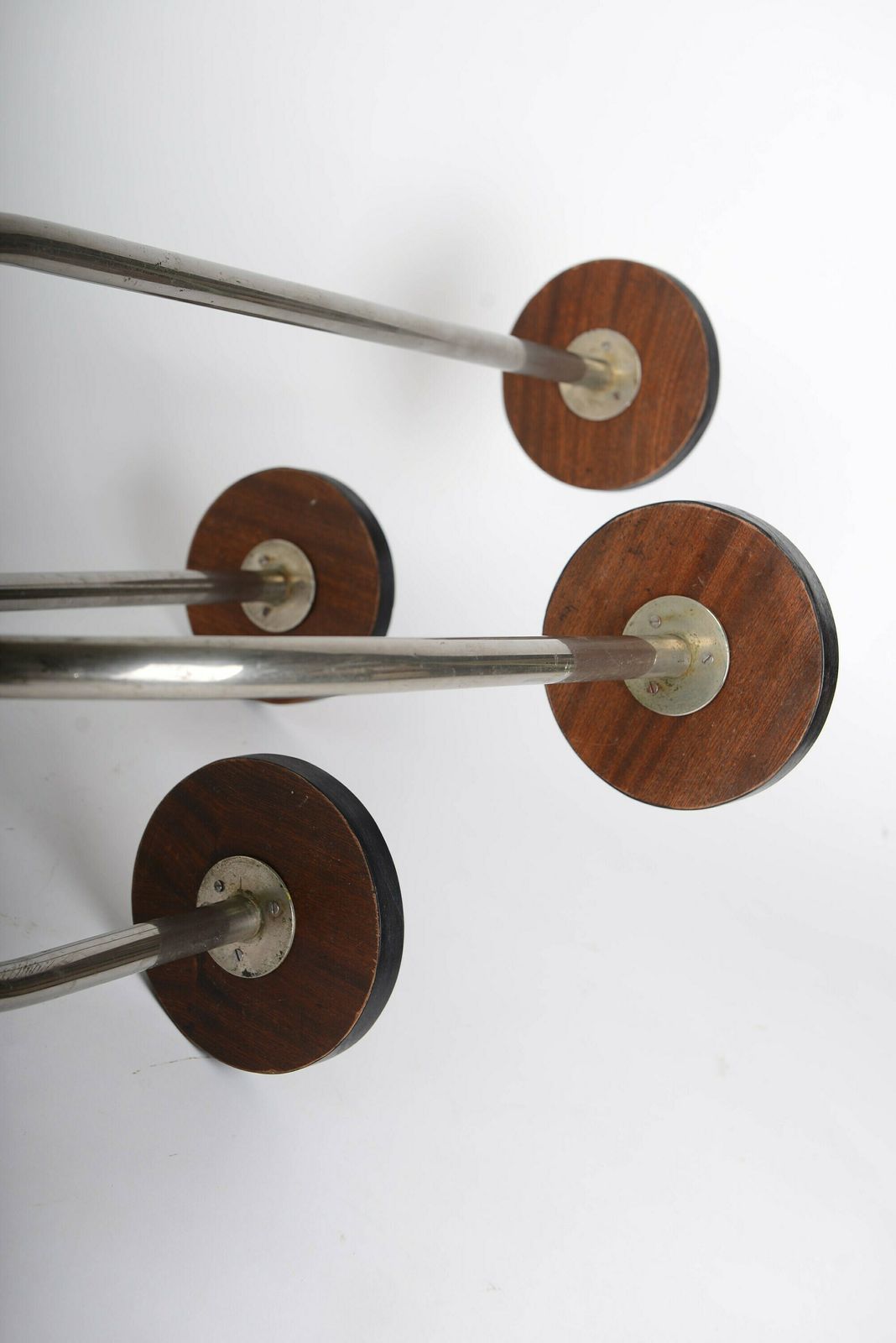 Bauhaus Flower Stand By Halabala, 1930s – Nickel Plated Brass And Lacquered Base, Perfect For Modernist Homes, Thonet Style photo vintage