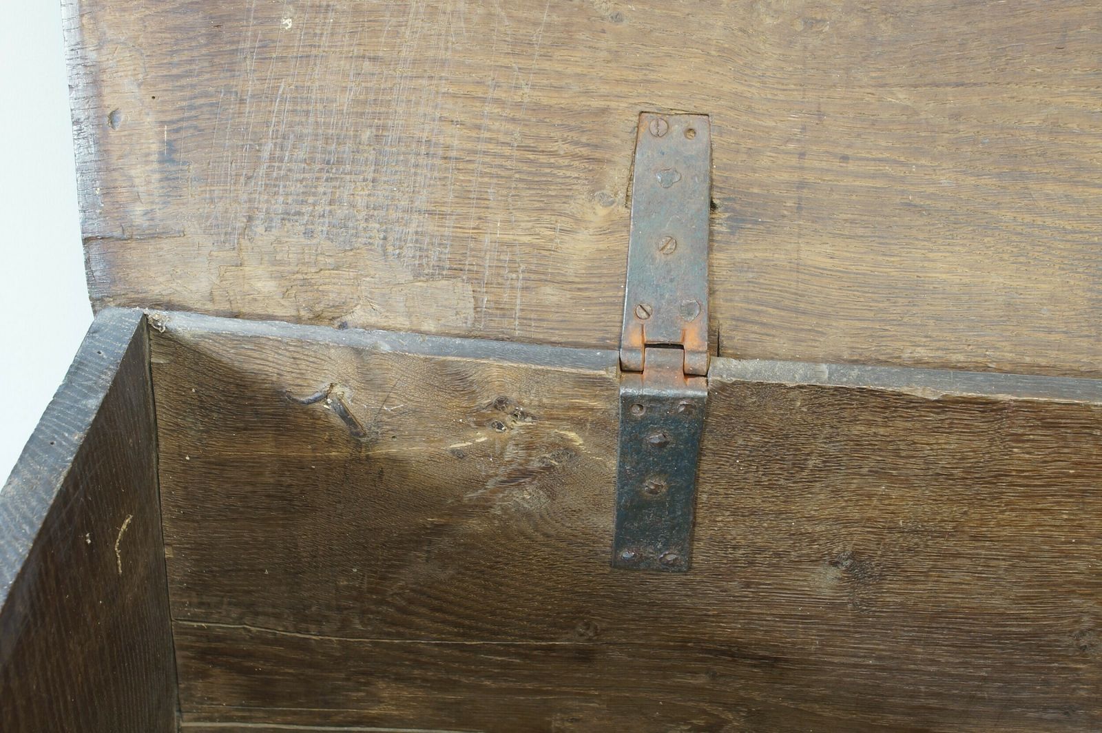 925.0 17th Century Oak Coffer. photo