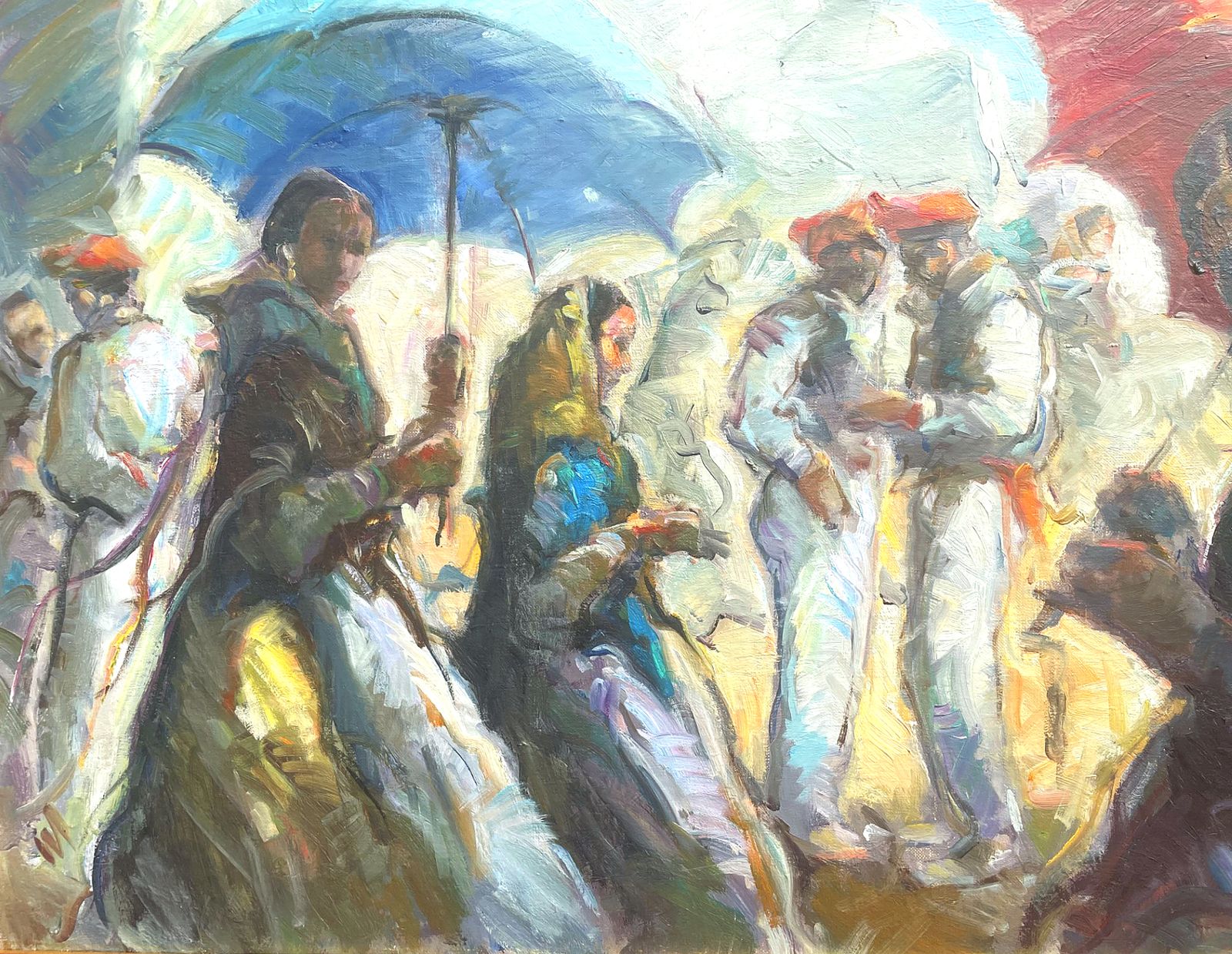 Superb Vintage Mid C20th Post Impressionist Oil On Canvas   B Garcia 1976 photo 165.0