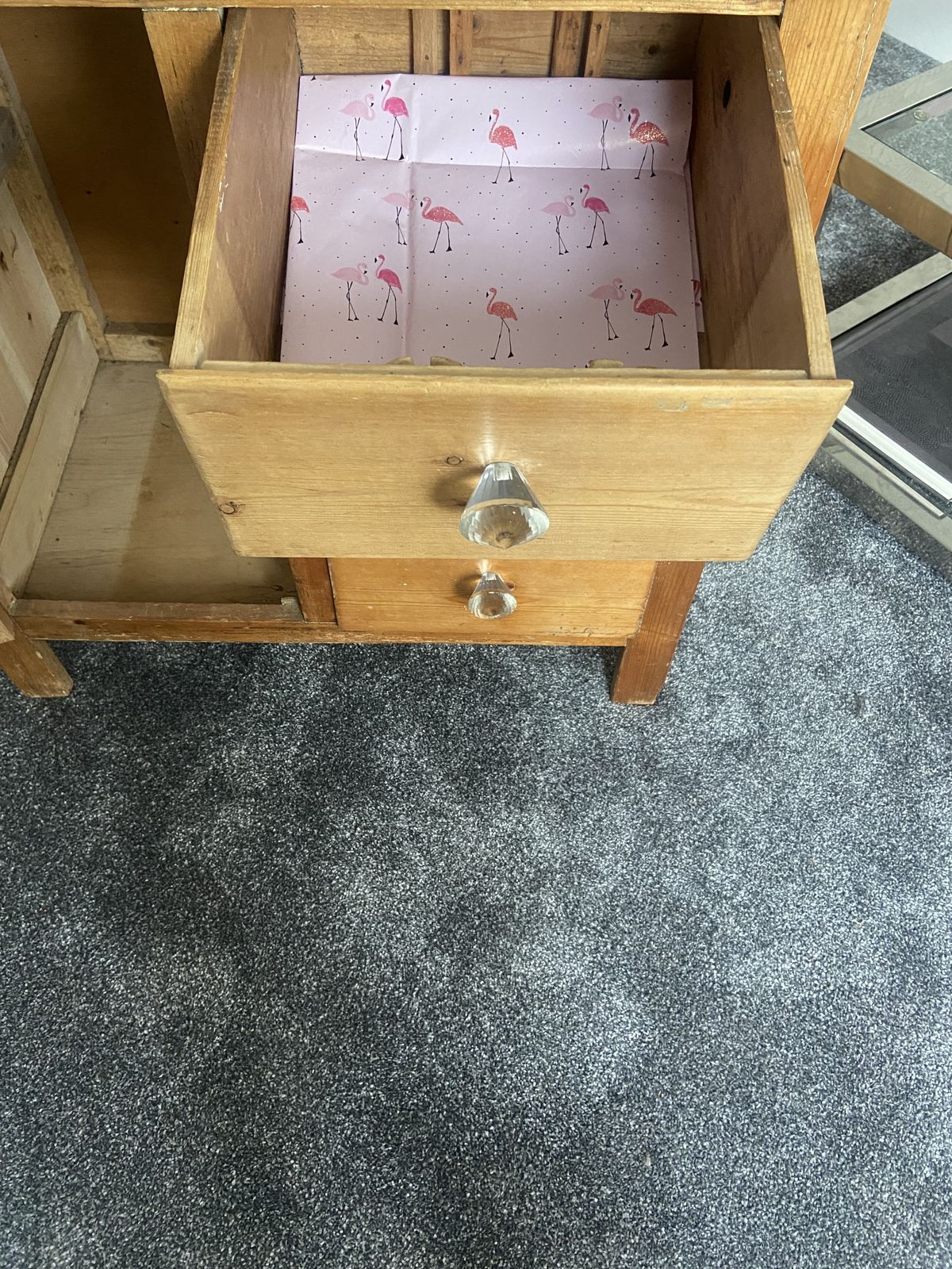photo furniture Small Antique Stripped Pine Cupboard And Drawers Country Style