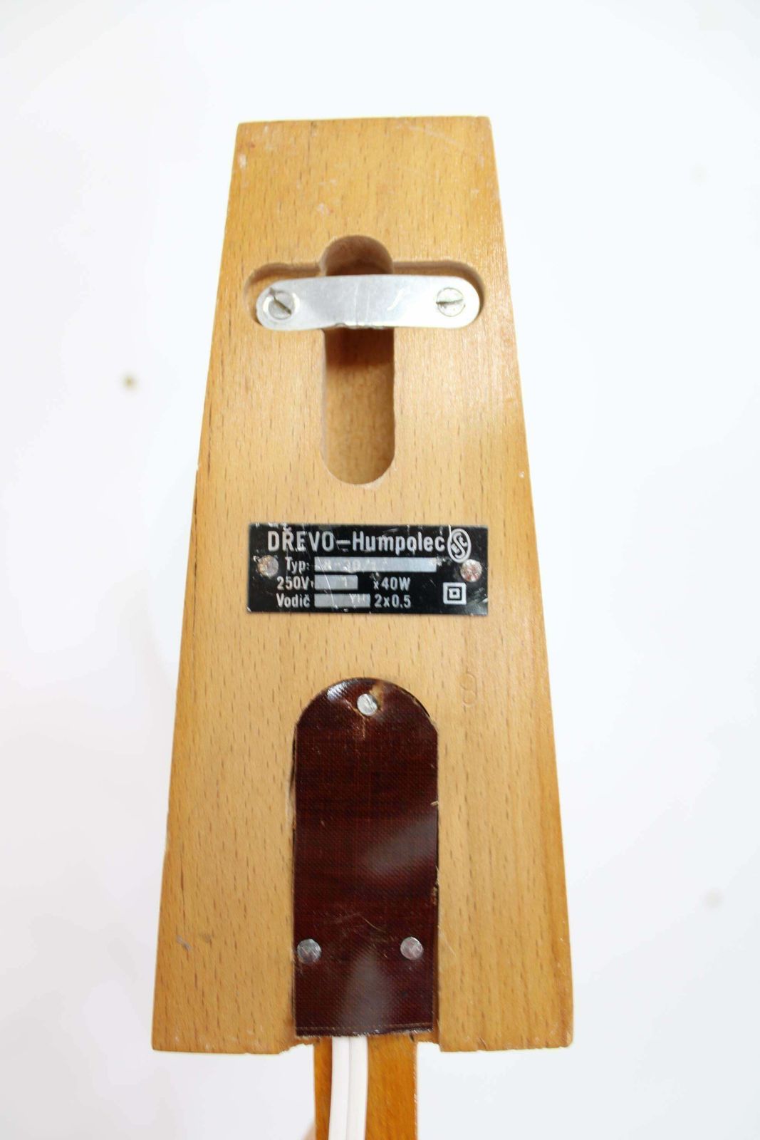 Paar Houten Wandlampen Met Glazen Kappen, Ca. Jaren 1960, Van Drevo Humpolec, Tsjecho Slowakije photo buy