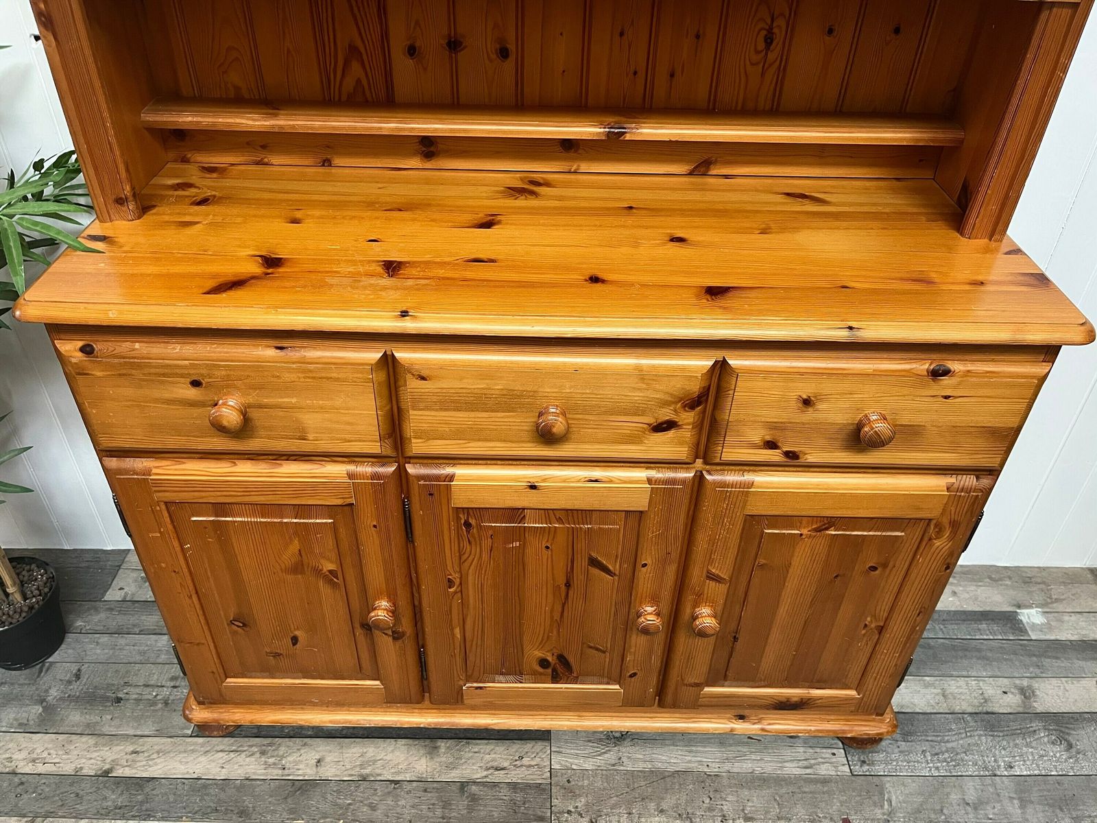 Custom Painted Upcycled Furniture. Vintage Country Farmhouse Medium Pine Welsh Dresser Cupboard Storage photo furniture