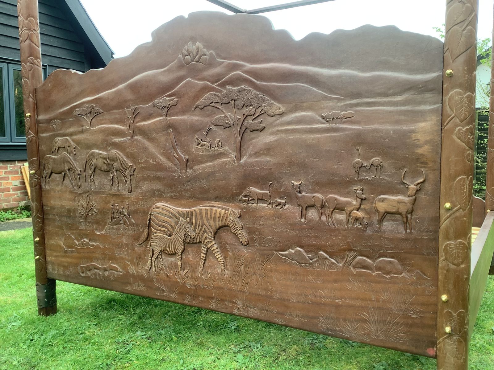 3200.0 African Hand Carved Bed photo