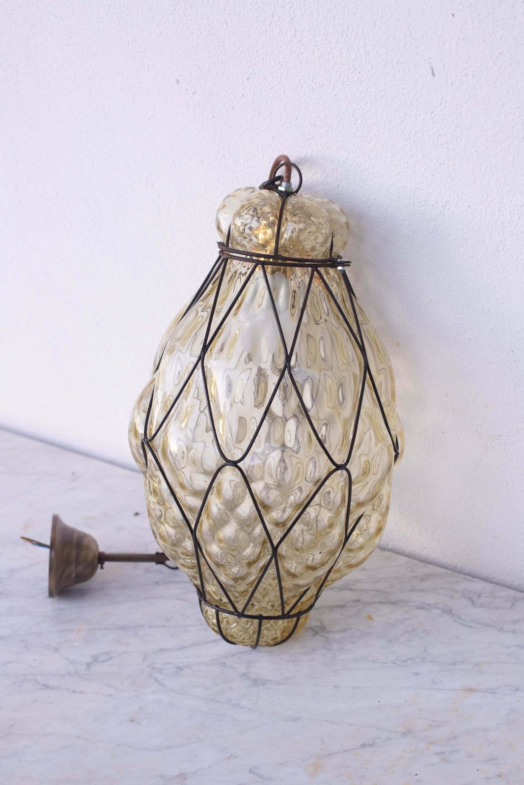 Wonderful Amber Venetian Lantern, Seguso Murano Glass, Italy, 1950s photo Lighting