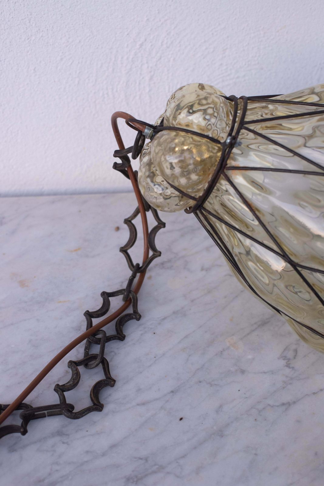Wonderful Amber Venetian Lantern, Seguso Murano Glass, Italy, 1950s photo buy