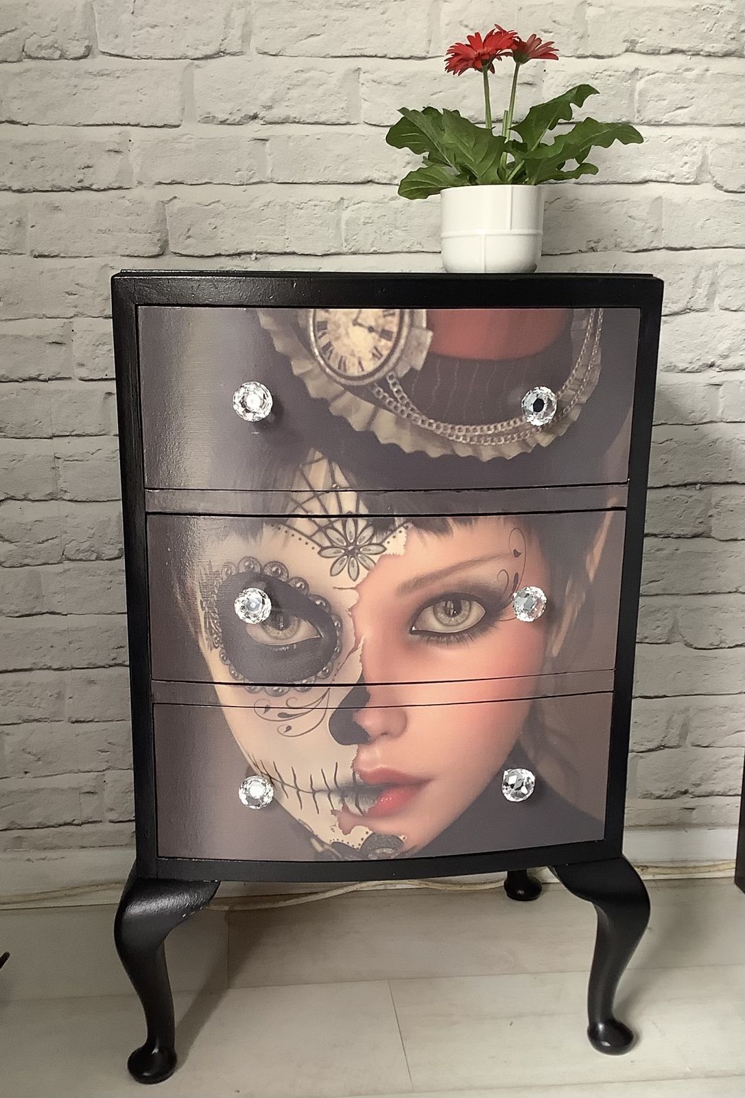 Steampunk Girl 3 Drawer Chest