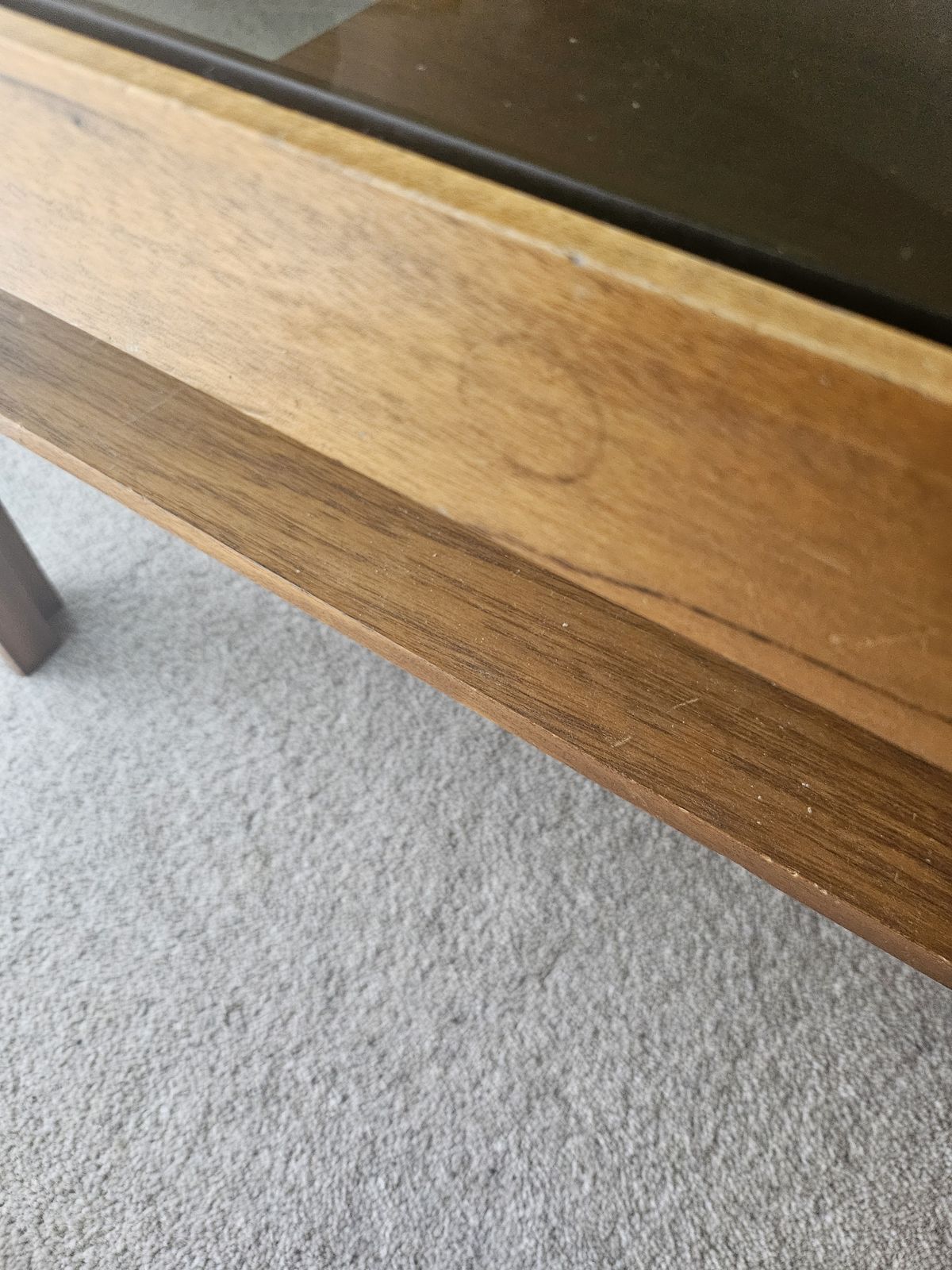 Mid Century Myer Teak Smoked Glass Coffee Table photo buy
