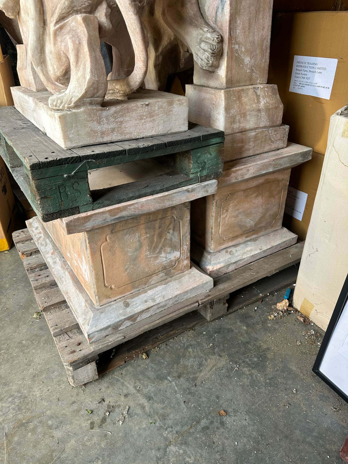 Pair Of, Italian Marble Lions Earley 1900’s, With Marble Plinths (Priced Individually) photo buy