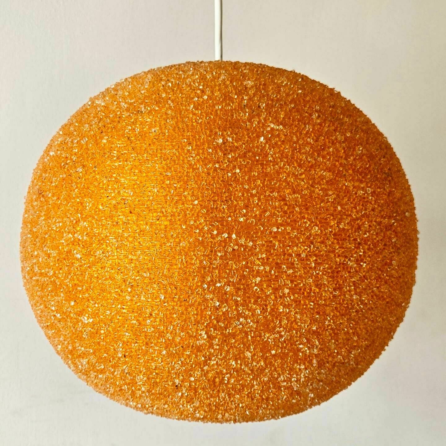 Vintage Ball Suspension Chandelier 1960 Rotaflex Orange Resin 60s 1960s Space Age