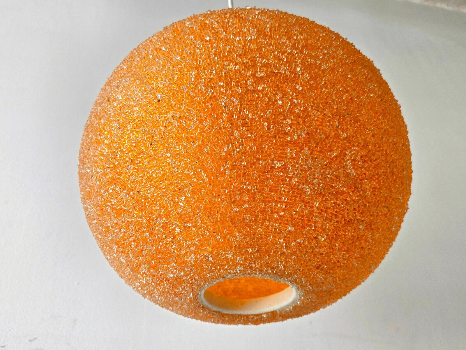 Lighting Vintage Ball Suspension Chandelier 1960 Rotaflex Orange Resin 60s 1960s Space Age photo