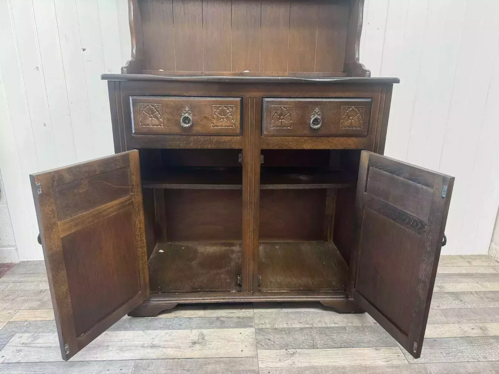 Custom Painted Upcycled Furniture Vintage Small Carved Welsh Dresser photo for sale
