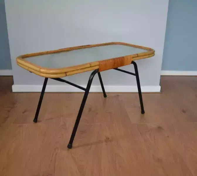 Mid Century Bamboo Coffee Table By Rohe Noordwolde photo for sale
