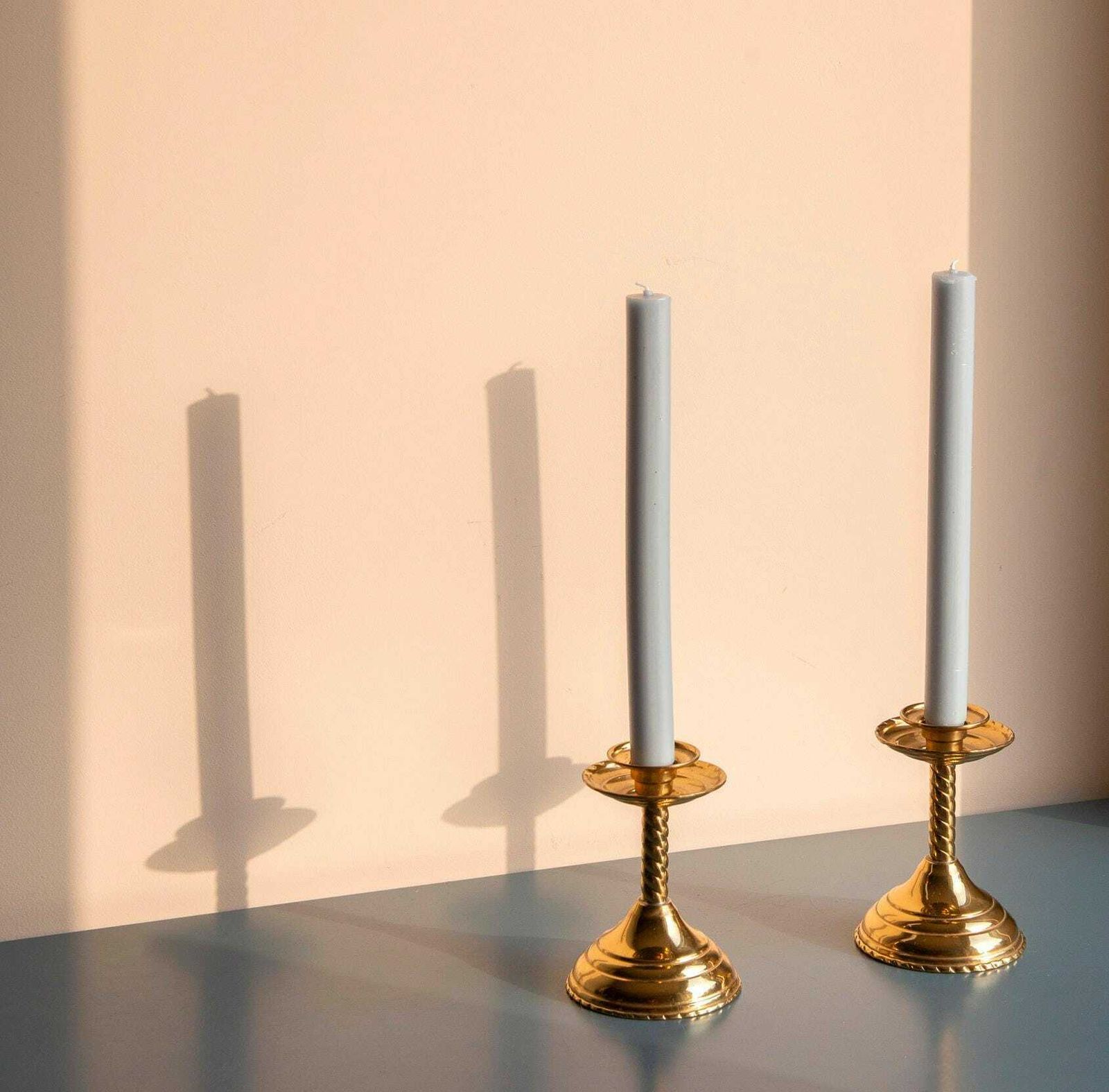 photo furniture Brass Twisted Candle Holders, Two Golden Spiral Candlesticks, Barley Twist, Victorian Turned Candelabra, Country Home Decor