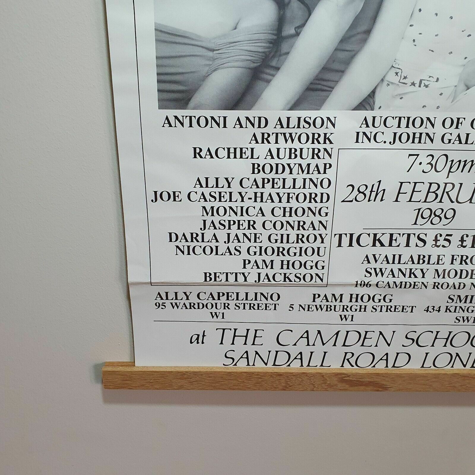 Rare Tony Mcgee Poster 80s Fashion Show Camden Girls, Vivienne Westwood Etc 1989 photo vintage