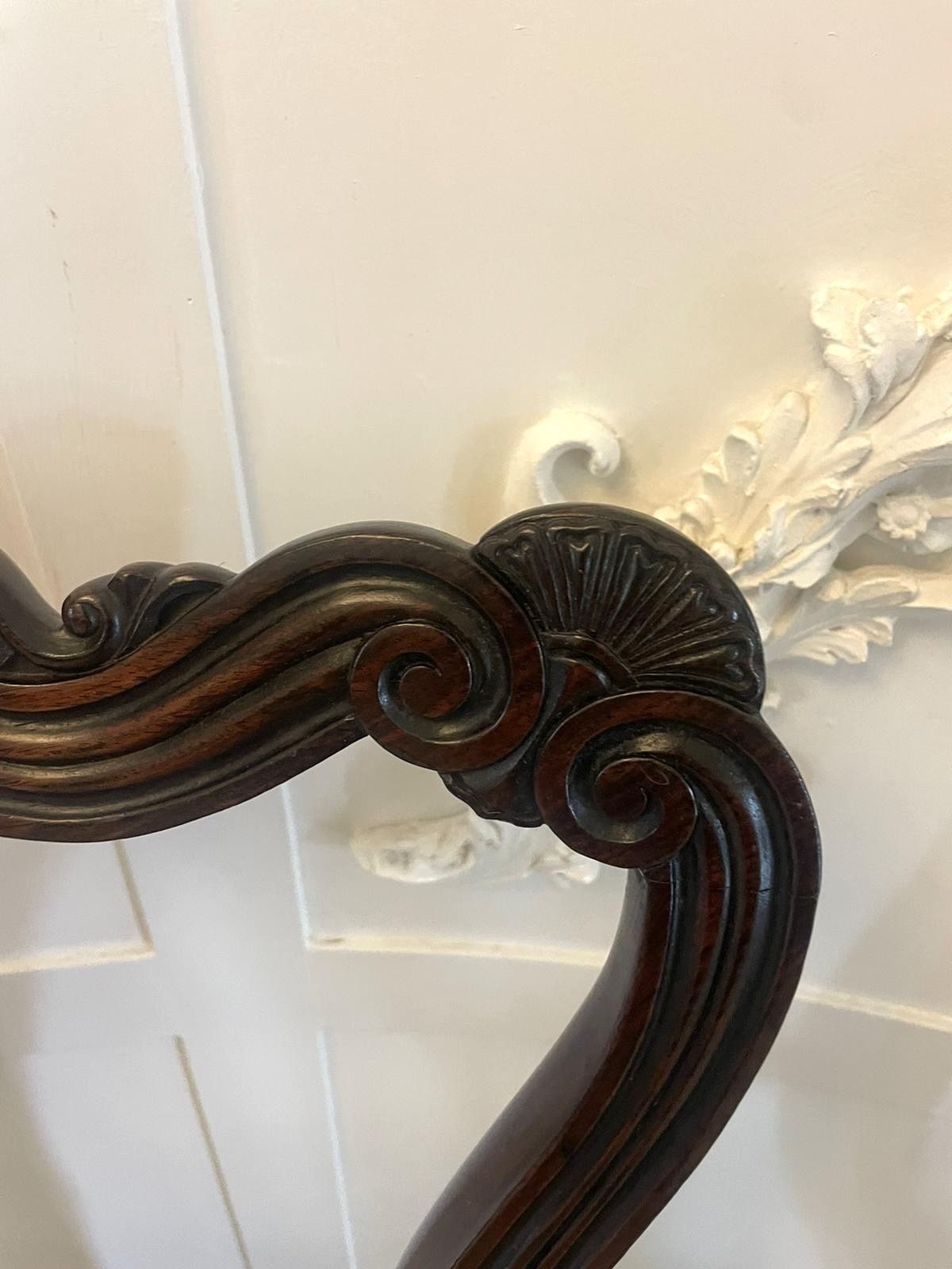 Outstanding Quality Antique 19th Century Set Of 8 Carved Rosewood Dining Chairs photo Furniture