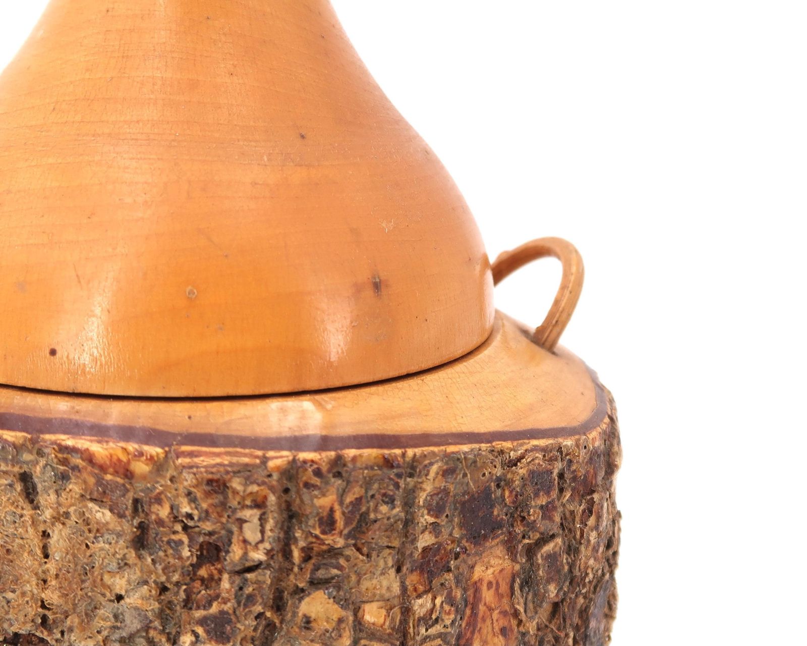 French Wooden Box With Handles And Bark, 1970s / Wood, Cottage, Rustic, Country, Farmhouse photo Home Decor