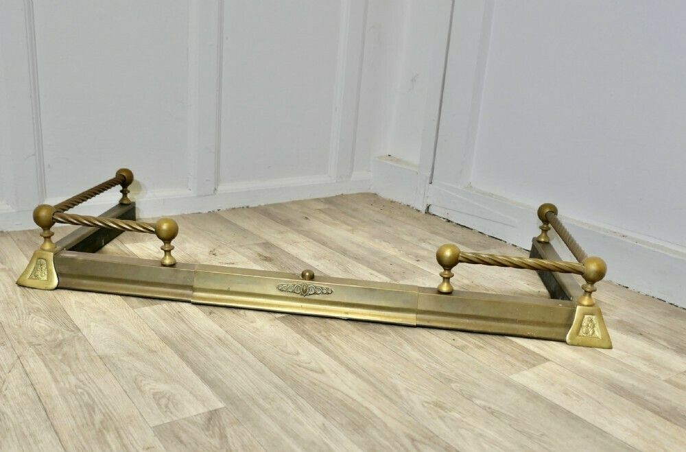 Victorian Extending Barley Twist Brass Fender