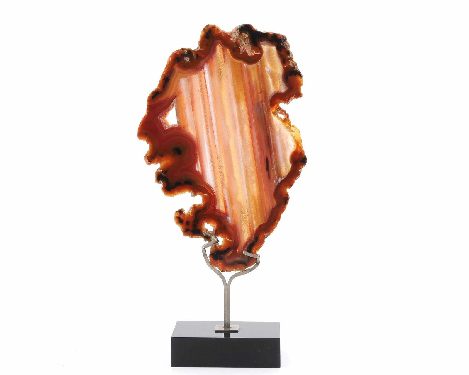 Brown Agate Slice, Lucite And Brass Base, 1970s / Cabinet Of Curiosities, Boho Chic, Bohemian, Folk, Mineral, Stone, Nature photo furniture