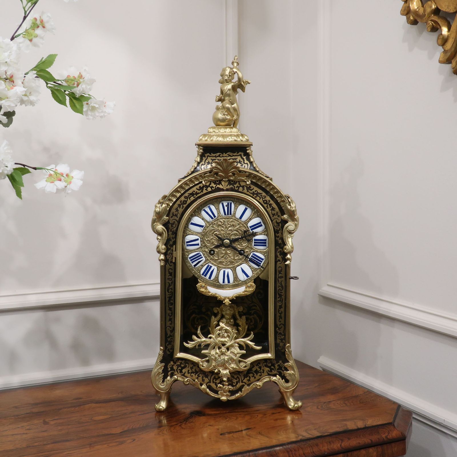 photo furniture French Louis XIV Style Boulle Antique Mantel Clock
