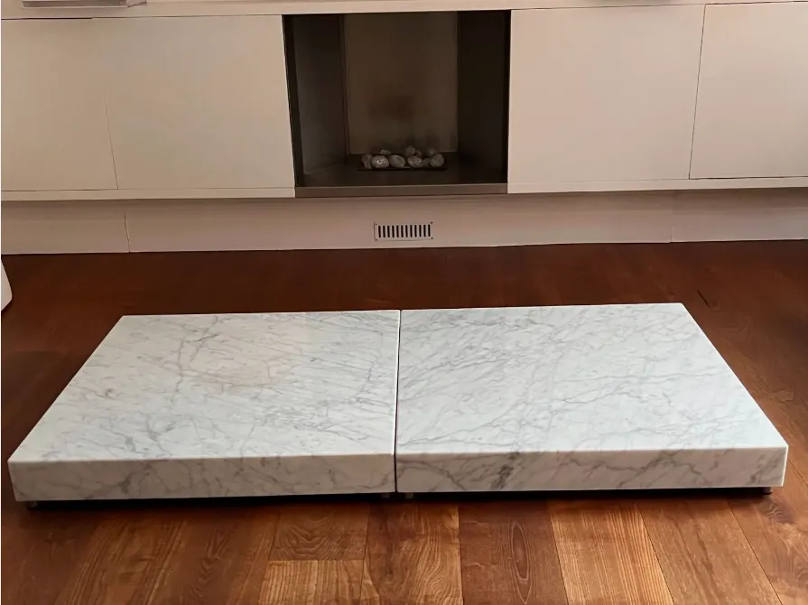 Living Divani   Menhir, Solid Carrara Marble, Set Of 2 Square Coffee Tables photo furniture