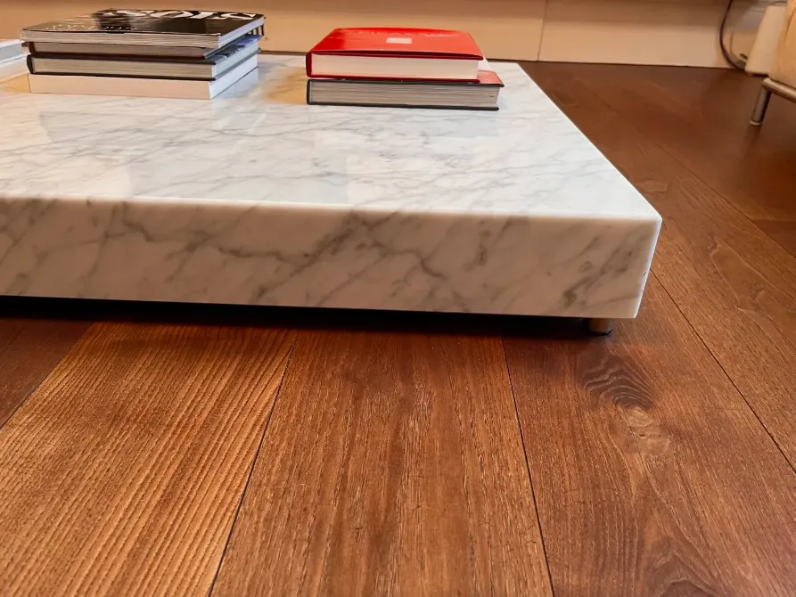 Living Divani   Menhir, Solid Carrara Marble, Set Of 2 Square Coffee Tables photo vinterior