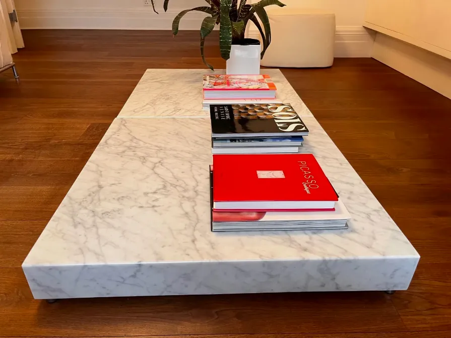 Living Divani   Menhir, Solid Carrara Marble, Set Of 2 Square Coffee Tables photo buy