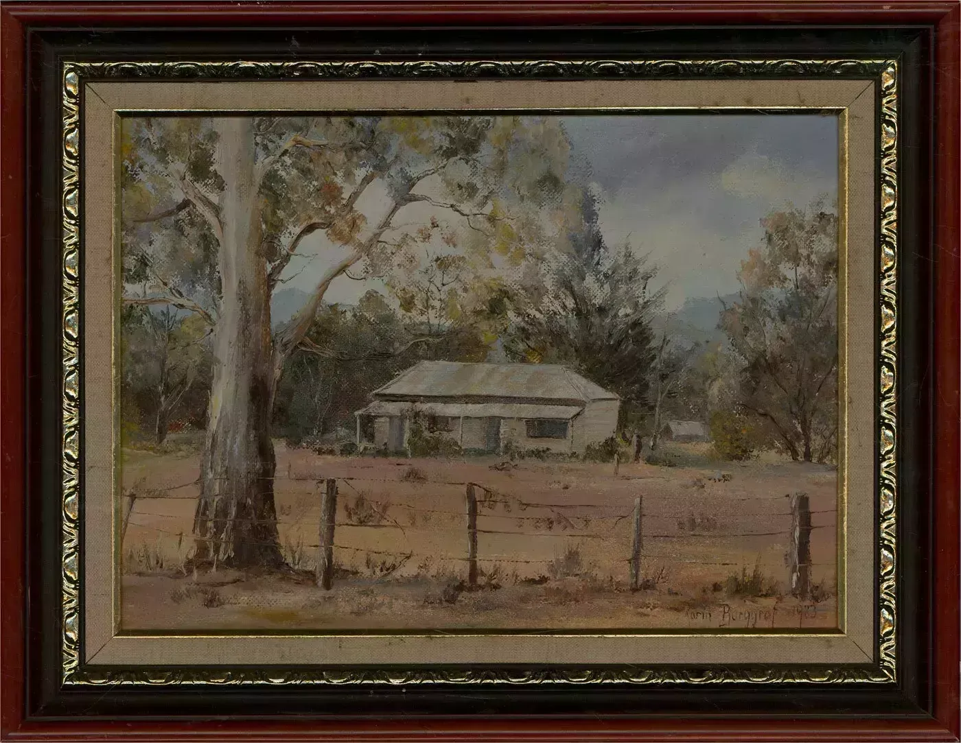 Karin Burggraf   1983 Oil, Home In The Ranges (Near Bombala)
